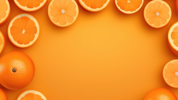 Oranges on a yellow background