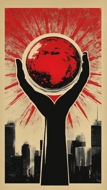 Orb Illustration in the Style of Shepard Fairey Protest Poster