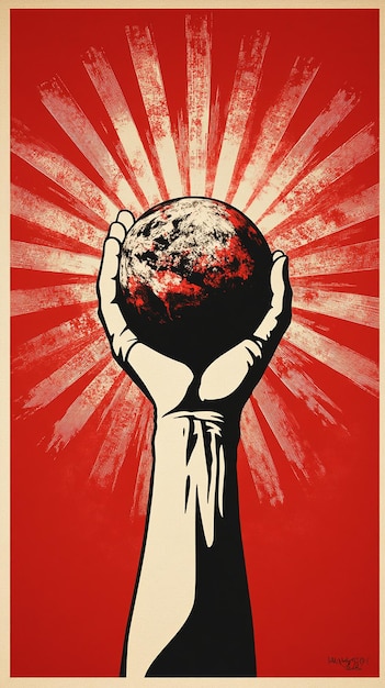 Orb Illustration in the Style of Shepard Fairey Protest Poster