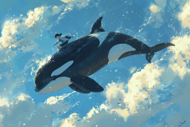 Orca Whale Swimming in Ocean