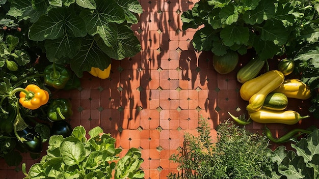 Photo orchard fruits arranged against the rustic backdrop of a wooden plank at a farmers market