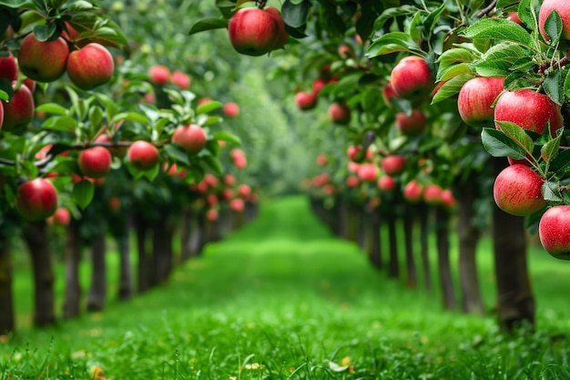 An orchard full of fruit trees agricultural landscape