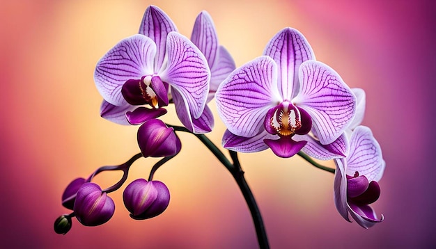 Orchid flower against gradient background