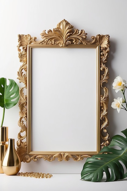 Orchid Oasis Opulence blank Frame Mockup with white empty space for placing your design