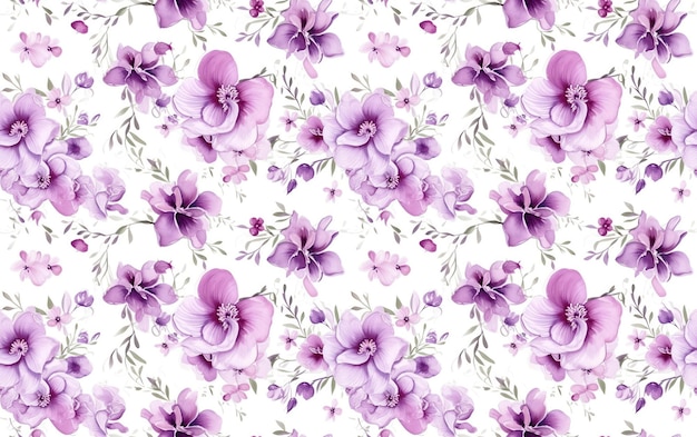 Orchid Watercolor Seamless Pattern Background