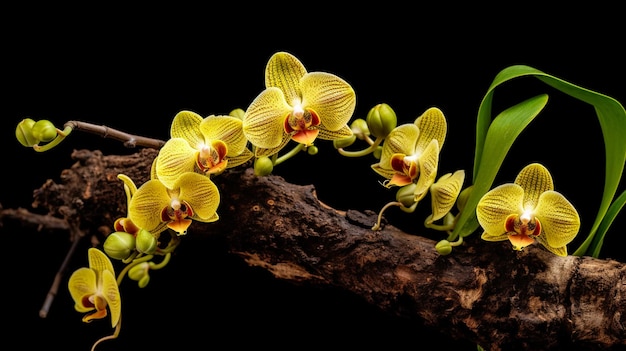 Orchids blooming in the spring.