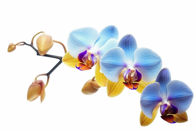 Orchids in blue and yellow