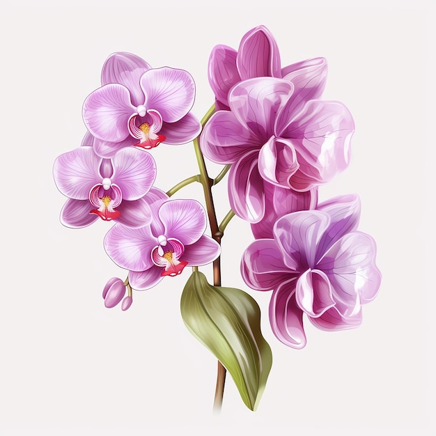 Orchids Plant Isolated on Transparent Background