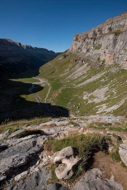 Ordesa Valley from Clavijas de Soaso Ordesa National Park and Monte Perdido  Huesca  Pyrenees Spain