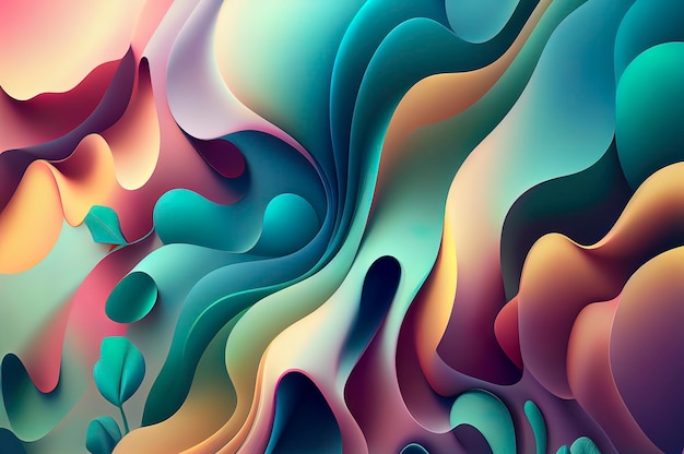 Organic abstract gradient wallpaper background header illustration