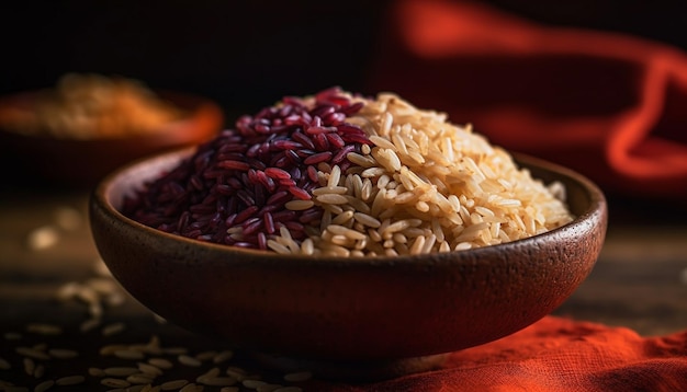 Organic basmati rice a healthy food staple in East Asian cultures generated by AI