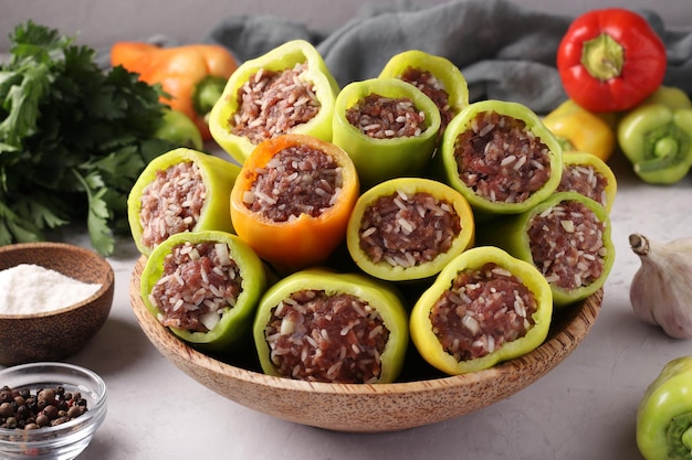 Organic Bell Pepper Stuffed with Rice and Minced Beef Step by Step Process