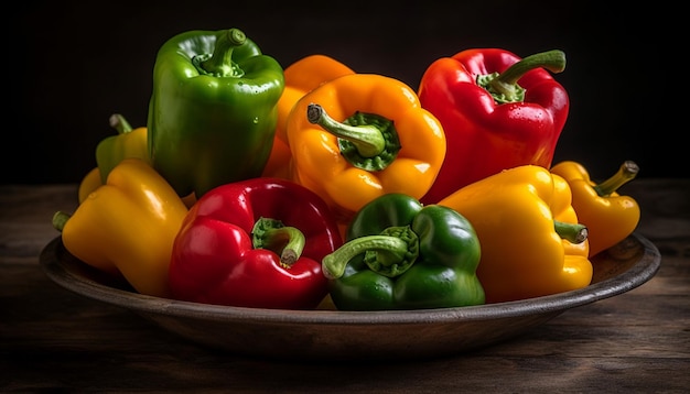 Organic bell peppers add freshness to meal generated by AI