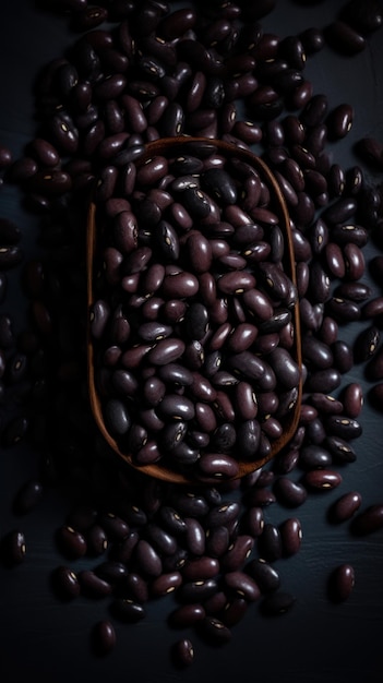 Organic Black Beans Legumes Vertical Background