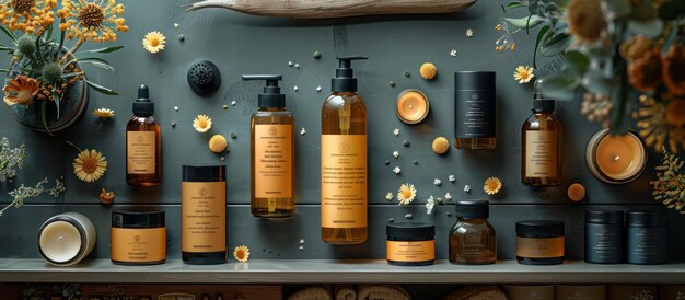 Photo organic botanicals products for natural skincare routine