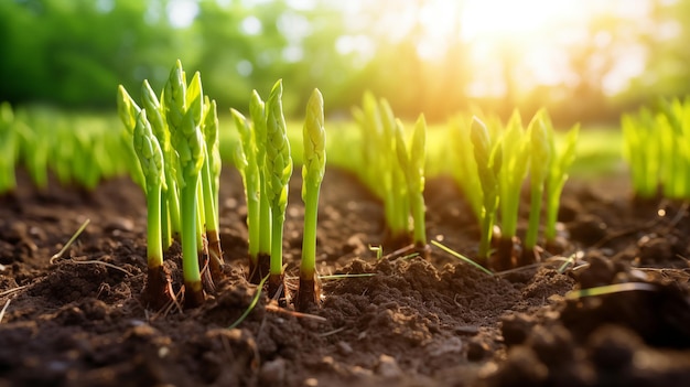 Organic Bounty Daylight Showcases the Vibrant Asparagus Seedling Patch