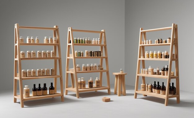 Organic Display Wooden Natural Stands for Product Presentation