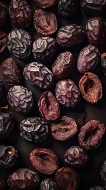 Organic Dried Plums Fruit Vertical Background