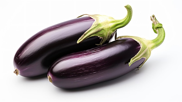 Organic eggplant on a white background