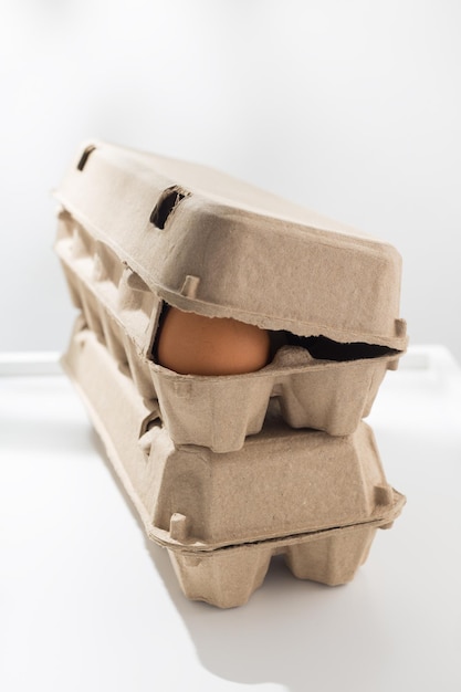 Organic eggs in a carton box