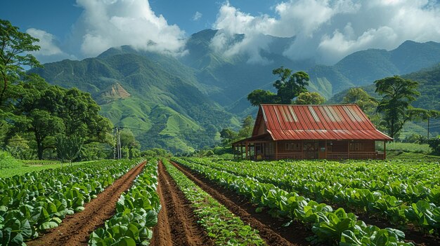 Organic Farming Practices Display A Farm Background