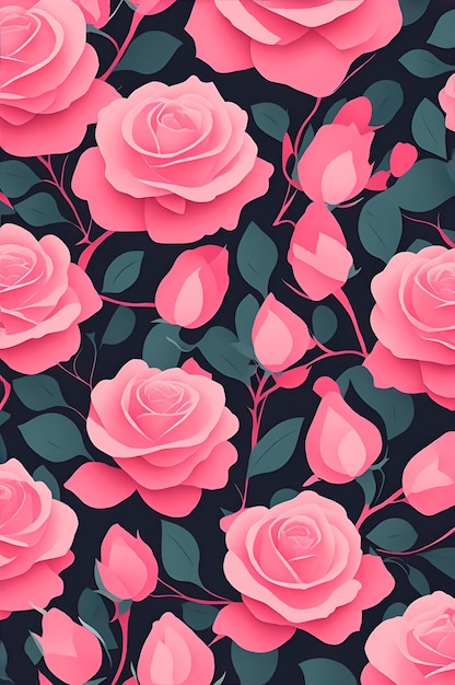 organic flat abstract pink roses pattern organic patterns