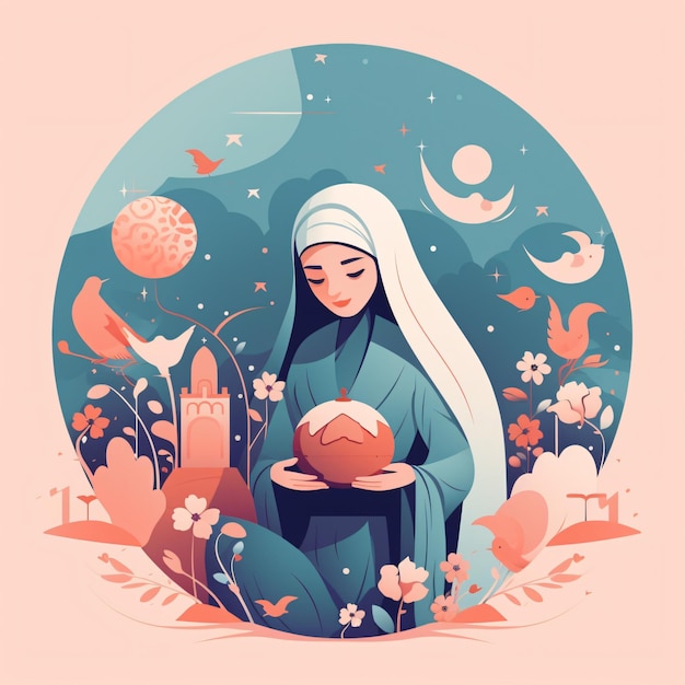 Organic flat Eid alFitr illustration