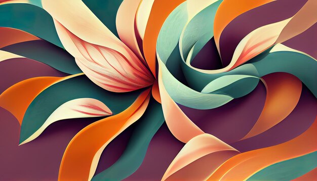 Organic floral lines design as abstract background pattern