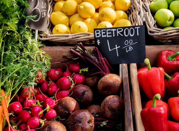 Organic fresh agricultural product at farmer market