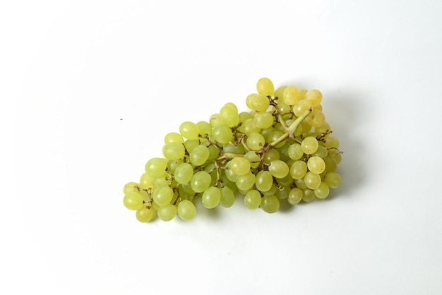 Organic Fresh Green Grapes isolated on white background