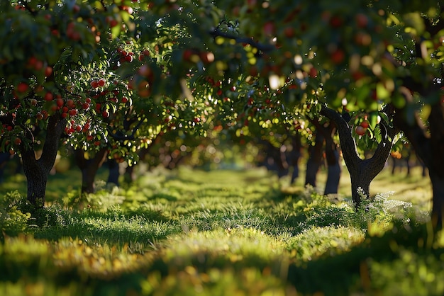 Photo organic fruit orchard mirrorless afternoon agriculture with medium realism