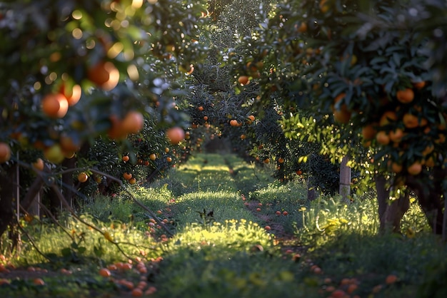 Photo organic fruit orchard mirrorless afternoon agriculture with medium realism