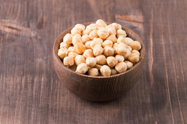 Organic hazelnuts in a bowl