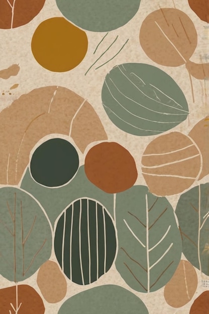 Photo organic minimalism abstract botanical shapes in earthy tones