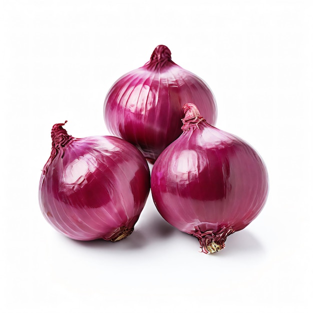 organic onions white background