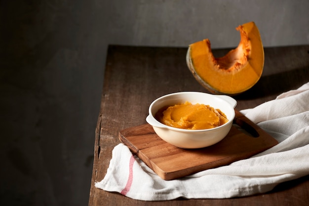 Organic orange pumpkin puree ingredient for baking