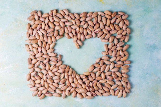 Organic pistachios in a bowl.