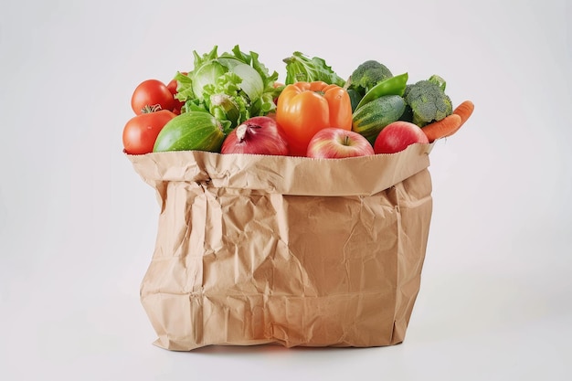 Organic Produce in Recyclable Paper Bag Sustainable Grocery