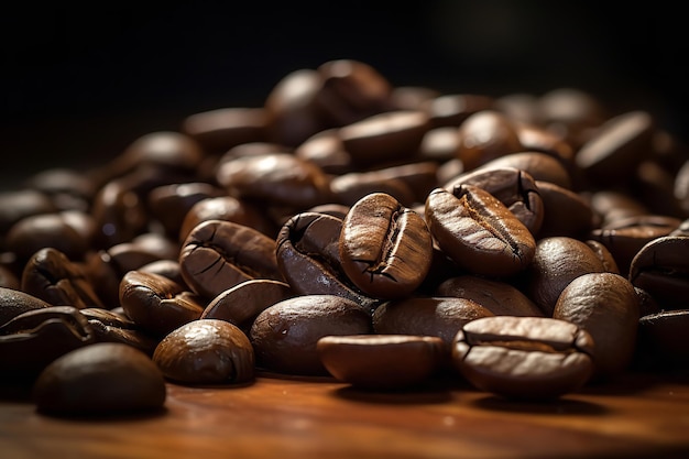 organic roasted coffee beans on the table