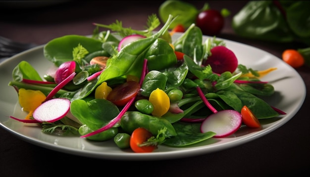 Organic salad plate with fresh healthy vegetables generated by AI