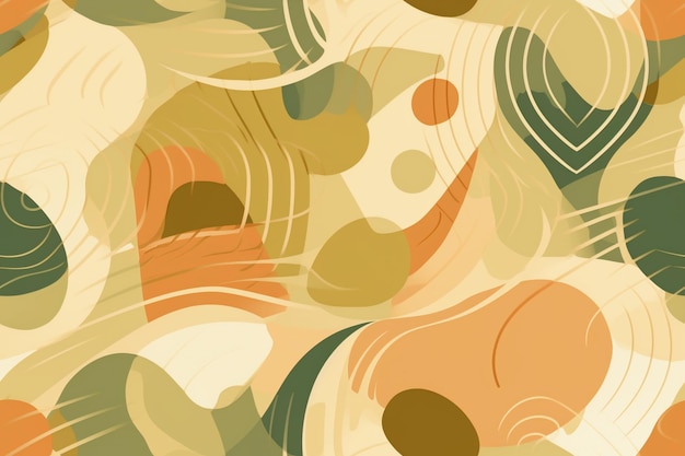 Organic Shapes Seamless Pattern Ai generative