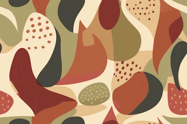 Organic Shapes Seamless Pattern Ai generative