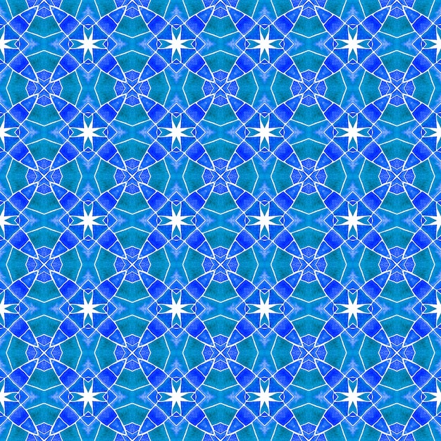 Organic tile. Blue decent boho chic summer design. Textile ready exceptional print, swimwear fabric, wallpaper, wrapping. Trendy organic green border.