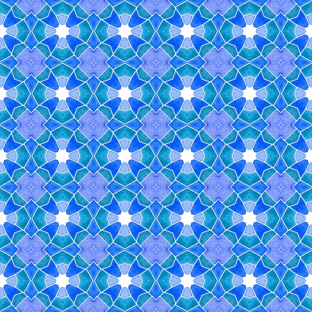 Organic tile. Blue exquisite boho chic summer design. Textile ready captivating print, swimwear fabric, wallpaper, wrapping. Trendy organic green border.