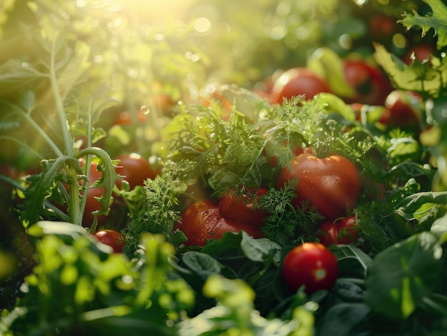 Organic vegetable harvest sunlit for a natural vibe