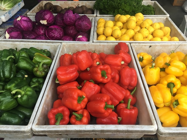 Organic vegetable market in the bazaar.