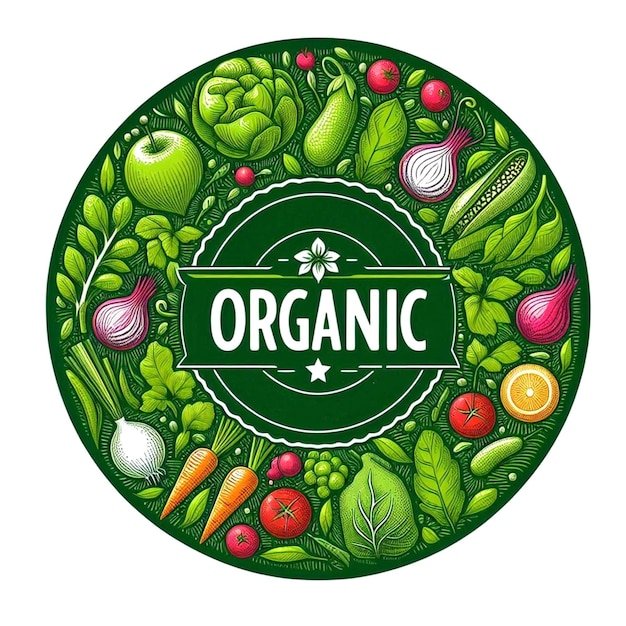 Organic Vegetable Stamp Design Concept