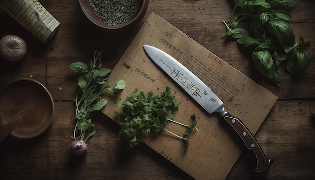 Organic vegetables on rustic cutting board freshly sliced generated by AI