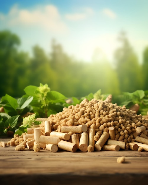 Organic wood pellets biomass energy