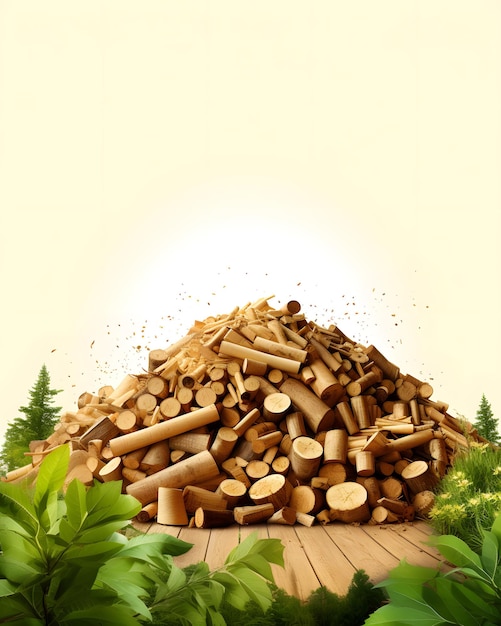 Organic wood pellets biomass energy